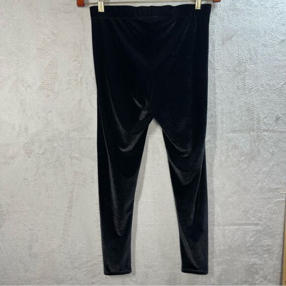 Soft Surroundings Black Velvet Elastic Waist  Pull On Pants Leggings Size S - Picture 6 of 7